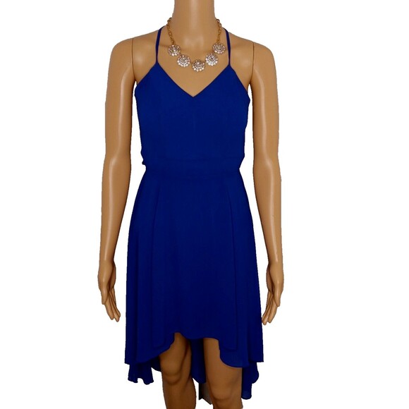 B. Smart Blue Size 3 Elegant Flowy Cocktail Party Dancing Dress Lace Zip Back - Picture 9 of 14